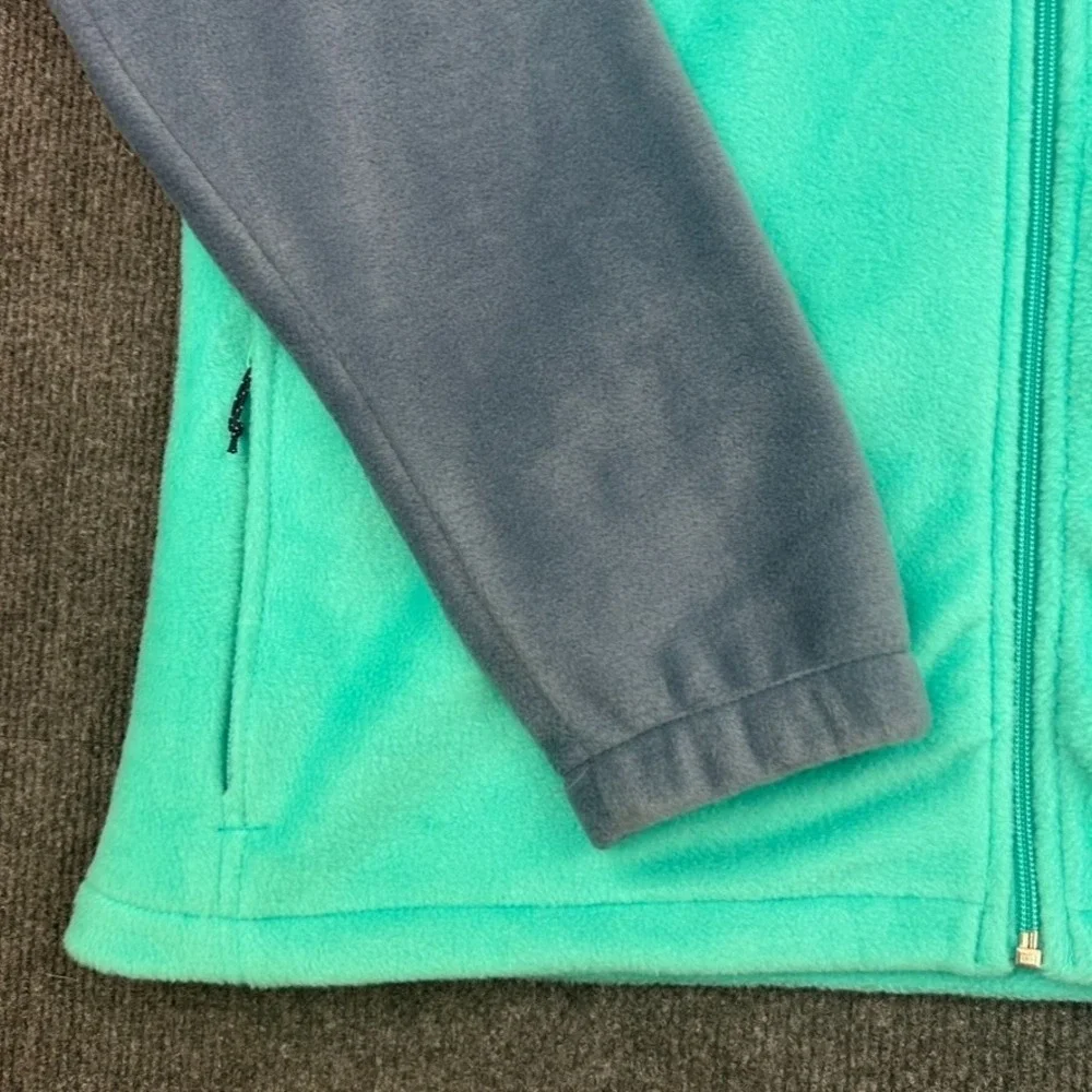 Columbia Unisex Fleece Jacket Mock Full Zip XXL Blue Aqua Outdoors Hiking